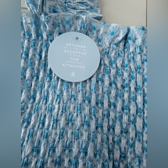 🔥NWT Hill House Blue Snowflake Brocade Smocked Dress - Picture 8 of 10